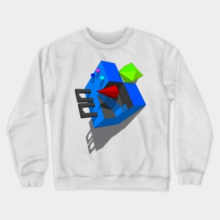 Geometrical Choice Blue Cube Crewneck Sweatshirt